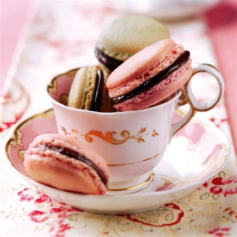 Pink Macaroons With Chocolate Filling Recipe Afternoon Tea Recipes