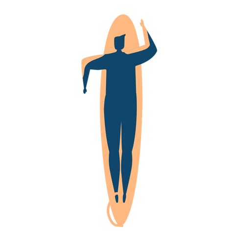 Design Png E Svg De Surfista Homem Prancha De Surf Nadando Silhueta