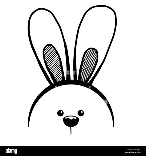 Sketch rabbit ears with a muzzle. Easter bunny. Vector Stock Vector ...