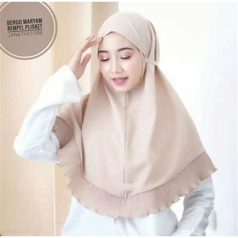 Jual Hijab Bergo Plisket Bergo Tali Maryam Plisket Non Pet Idola Bergo