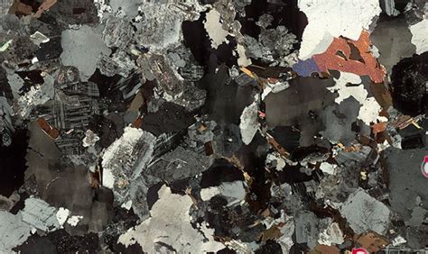 Two Mica Granite Thin Section Between Crossed Polars Meteorite Lunar