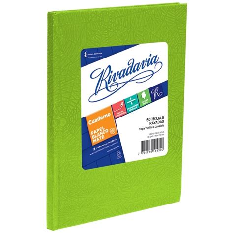 Cuaderno Rivadavia Éxito Laprida Rayado Verde Manzana 50 hojas 16