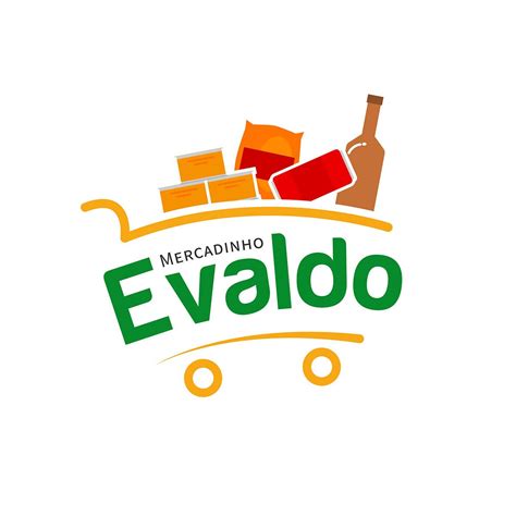 Mercadinho Evaldo Identidade Visual Supermarket Logo Vintage Logo