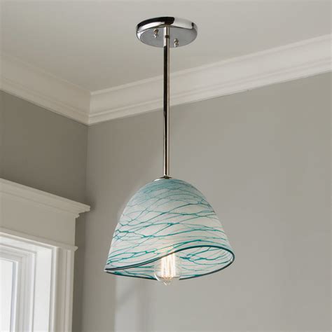 Teal Frosted Art Glass Pendant Shades Of Light Glass Pendant Shades