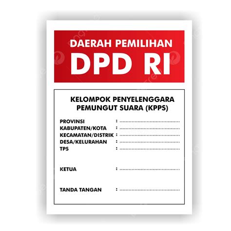 Schede Elettorali Dpd Ri Indonesia Vettore Dpd Ri Kpu Elezioni PNG E