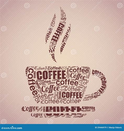 Coffee Cup Typography Words Cloud Royalty Free Stock Images Image