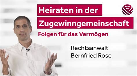 Zugewinngemeinschaft rechtliche Folgen bei der Eheschließung