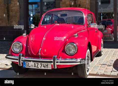 Volkswagen Red Vw Beetle From The Sixties At The Classic Car