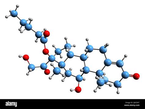 3D Abbildung Der Skelettformel Von Hydrocortisonvalerat