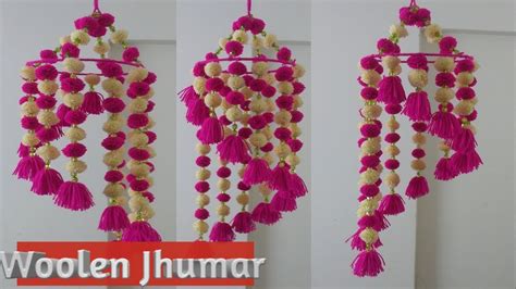 Woolen Jhumar Wind Chime Wall Hanging Using Pom Pom YouTube