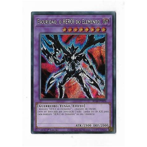 Yu Gi Oh Escuridão o HERÓI do Elemento Secreto Raro Faz a Boa