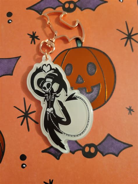 Fizzarolli And Asmodeus Glow In The Dark Skeleton Acrylic Keychains