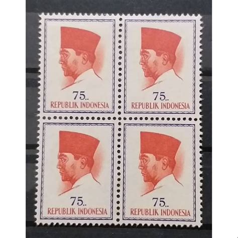 Jual Prangko PRESIDEN SOEKARNO Rp75 Tahun 1964 Blok 4 MINT Shopee