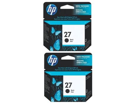 2 Pack Hp 27 Black C8727aa Genuine Ink Cartridges 220 Prints