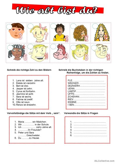 Verb Sein Präsens allgemein Deutsch DAF Arbeitsblätter pdf doc