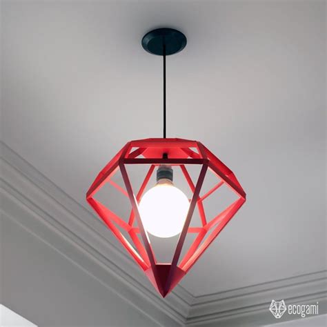 Paper Lampshade Diamond Printable Lamp Shade Papercraft Pdf Template To Make Your Ceiling