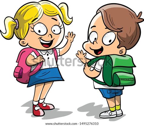 Kids Waving Goodbye Clipart