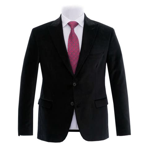 Black Peak Lapel 2 Button Velvet Jacket Esclot Tailoring London