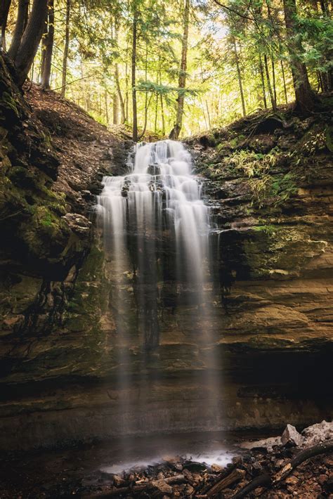 Tannery Falls in Autumn Sunlight - Michigan.Photography