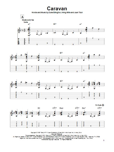 Caravan By Duke Ellington Sheet Music For Solo Guitar At Sheet Music Direct