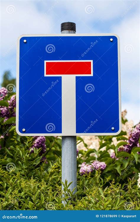 European Traffic or Road Sign for a Dead End Stock Image - Image of ...