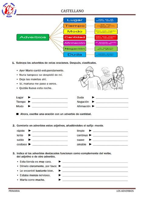 Ficha Interactiva De Los Adverbios Para Cuarto De Primaria Pu Nbkomputer