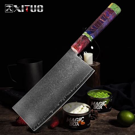 XITUO Cuchillo De Cocina De Acero Damasco De 67 Capas Utensilio De Chef