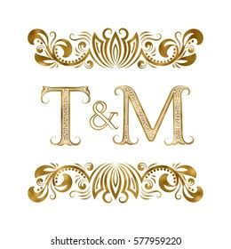 M S Vintage Initials Logo Symbol Stock Vector Royalty Free