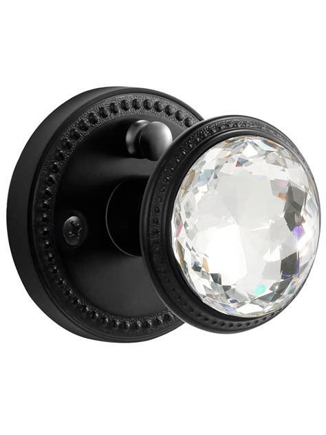 Amazon SORWDUERM Crystal Door Knobs With Lock Black Interior