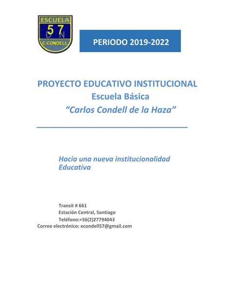 Pdf Proyecto Educativo Institucional Escuela Básica Pdfslide Net