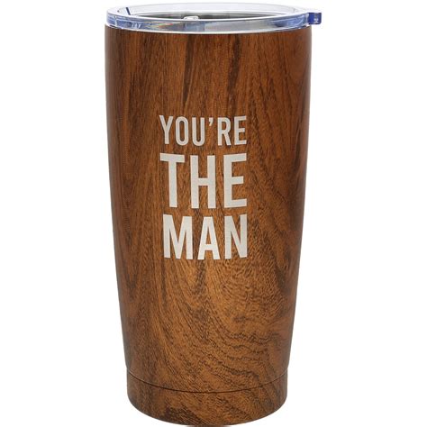 Pavilion The Man 20 Oz Stainless Steel Travel Tumbler Wood Finish Unique Ts For