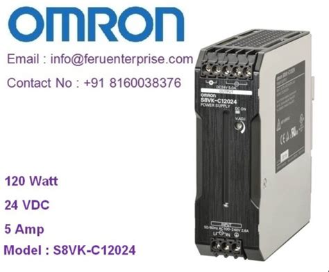 S8VK C12024 OMRON SMPS Power Supply Output Voltage 24VDC Output