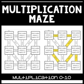 Math Multiplication Maze By A Whole Latte Learning In Rd Tpt