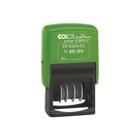 Colop Printer S L Green Line Tampon Auto Encreur Texte Fixe Date