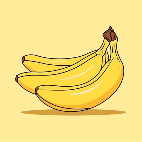 Um Fundo Amarelo Tr S Bananas Nele Ilustra O Dos Desenhos Animados