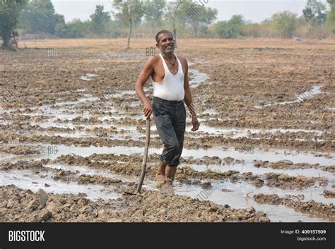 Indian Farmer Working Image Photo Free Trial Bigstock