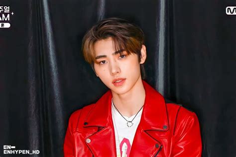 Enhypen Pics On Twitter Sung Hoon Best Albums Red Leather Jacket