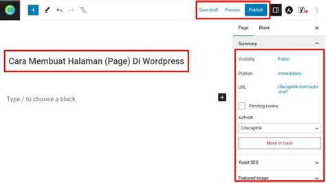 Cara Membuat Halaman Page Di WordPress Cilacap Klik