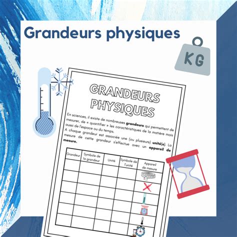 Fiche Grandeurs Physique