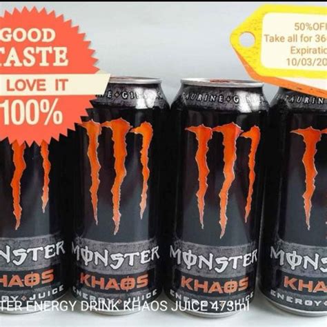 4 PIECES MONSTER ENERGY DRINK KHAOS JUICE 473ml At 360 00 From Quezon