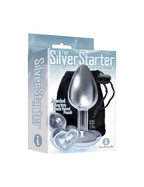 plug acero inox con perla corazon diamante Extasis Lencería Sex Shox