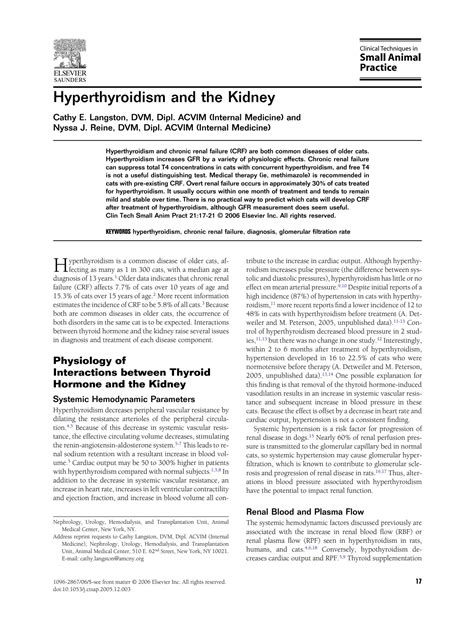 SOLUTION Hyperthyroidism And The Kidney Studypool