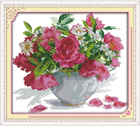 Rosen Und G Nsebl Mchen Kreuz Stich Kit Blume Ct Ct Ct Z Hlen