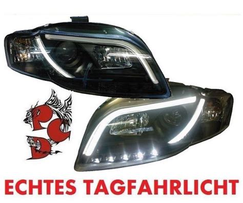 Lightbar Scheinwerfer für AUDI A4 8E B7 04 09 TAGFAHRLICHT schwarz