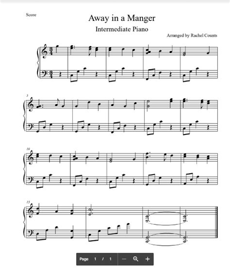 Away in a Manger Piano Sheet Music (FREE!)