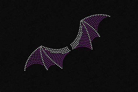 Rhinestone Halloween Bat Wings SVG File Template