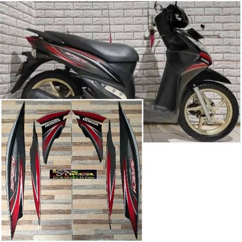 Jual Striping Original Honda Spacy Hitam Merah Tahun 2011 2012 Shopee