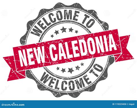 Welcome To New Caledonia Grunge Rubber Stamp Cartoon Vector