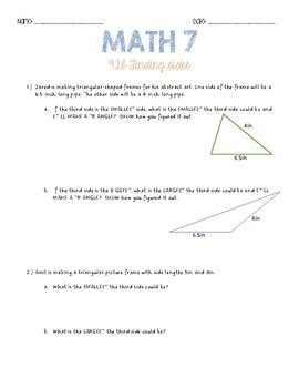 Side Lengths Triangle Teaching Resources Tpt