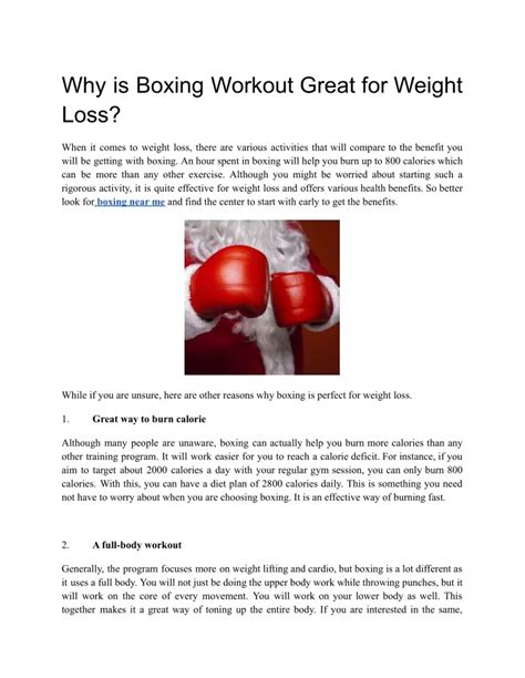 Ppt Why Is Boxing Workout Great For Weight Loss Powerpoint